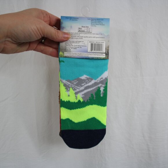 Bob Ross Socks 2 Pack Unisex Men’s Size 8-12 Joy Of Painting Brown NEW - Picture 4 of 6